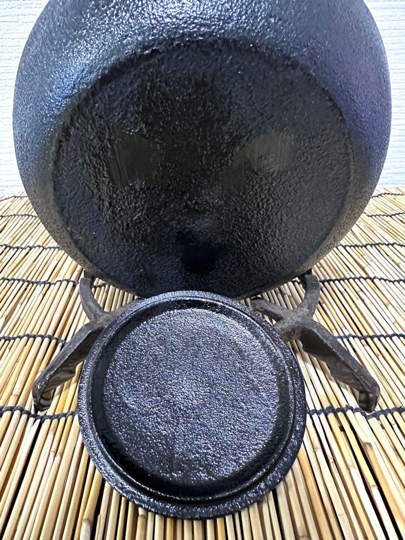 未使用品　南部特製銘(宝星堂)造　１５型アラレ　南部鉄瓶　南部鉄器　調理器具