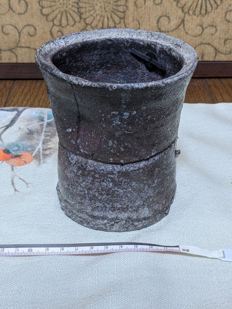【お値下げ】常滑焼　大迫みきお　忍釉　掛花入