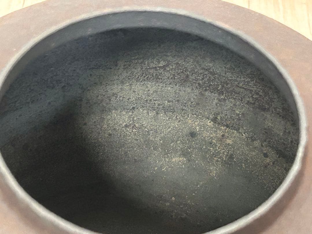 釜師 菊地政光 尻張釜 老松文 炉釜 共箱 茶道具　-484-