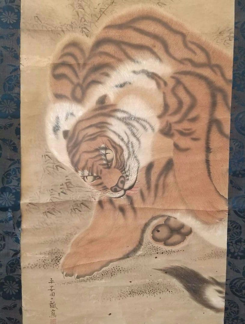 江戸絵画  虎  掛け軸  肉筆  江戸時代  貴重  骨董  茶道具