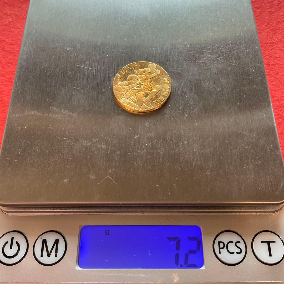 オリンピック東京大会記念メダル 金(750/1000) 22mm7g