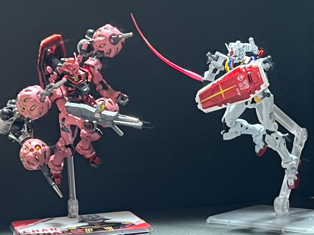 2機セット　HG 赤いガンダム(ビット6基)白いガンダム全塗装 完成品