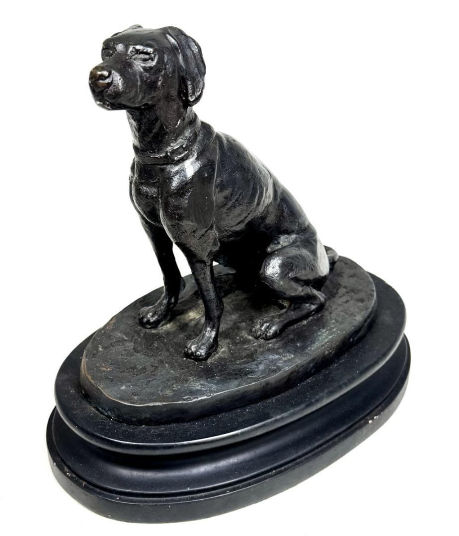 古銅 狩猟犬 ブロンズ像 銅像 座り像 約2780g 入手困難 WWST022