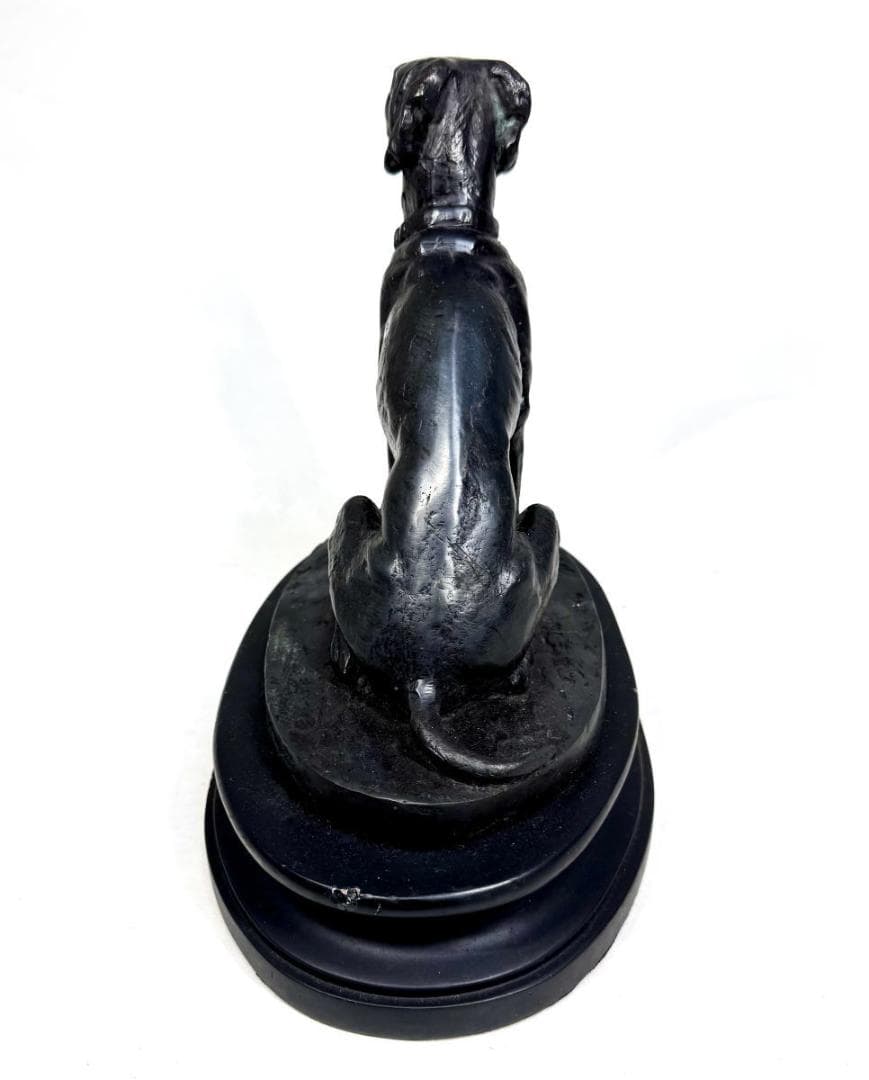 古銅 狩猟犬 ブロンズ像 銅像 座り像 約2780g 入手困難 WWST022