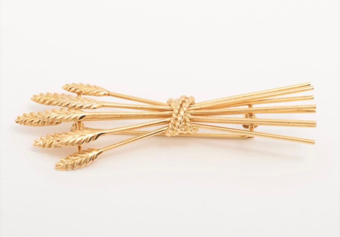 ティファニー　イエローゴールドブローチ　麦モチーフ　k1818金 18k