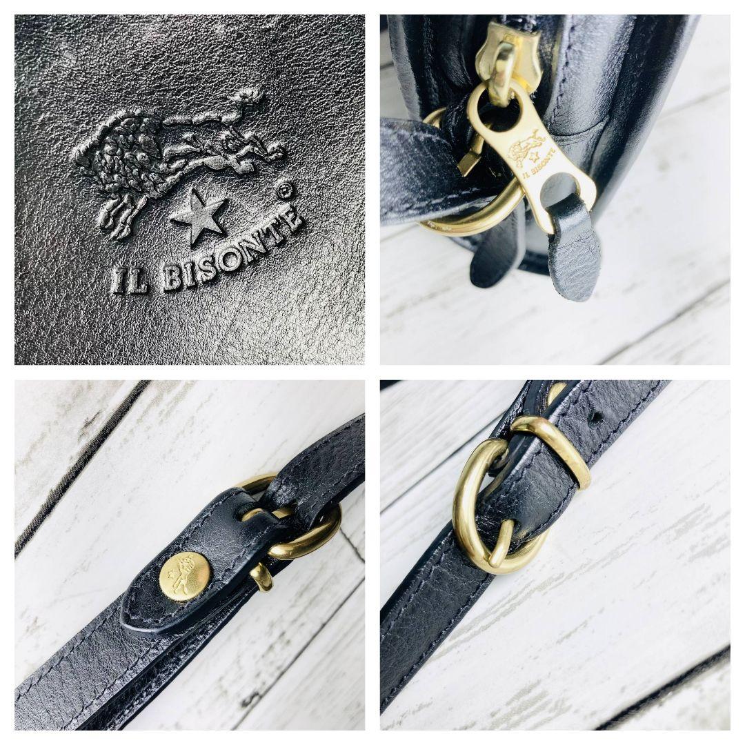 ダチリエさま専用【美品　高級感漂う黒の本革】ショルダーバッグ　バイソン刻印