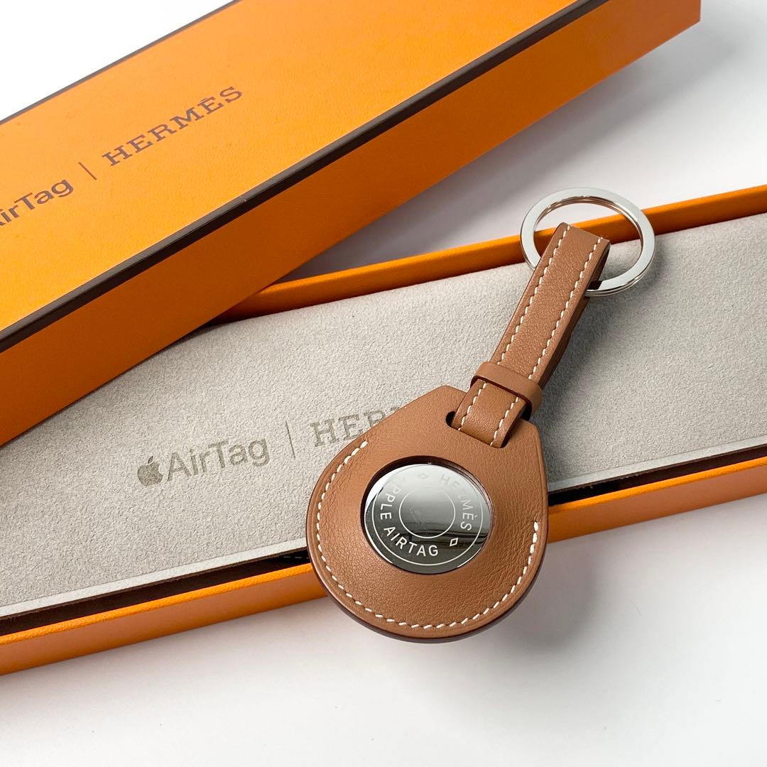 美品 エルメス HERMES AirTag モバイルアクセサリー ブラウン