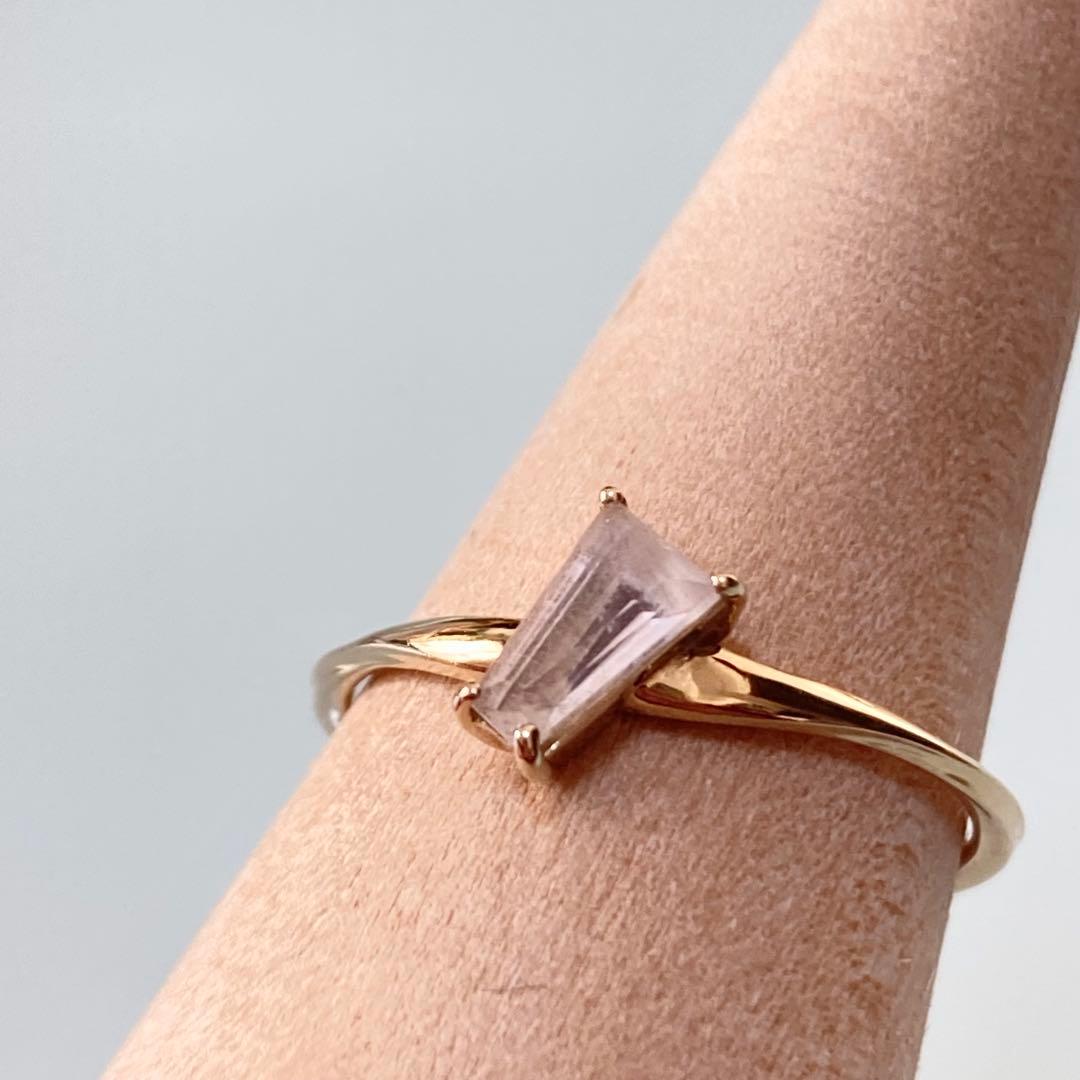 ete｜K10YG レイヤード ローズクォーツリング｜11号