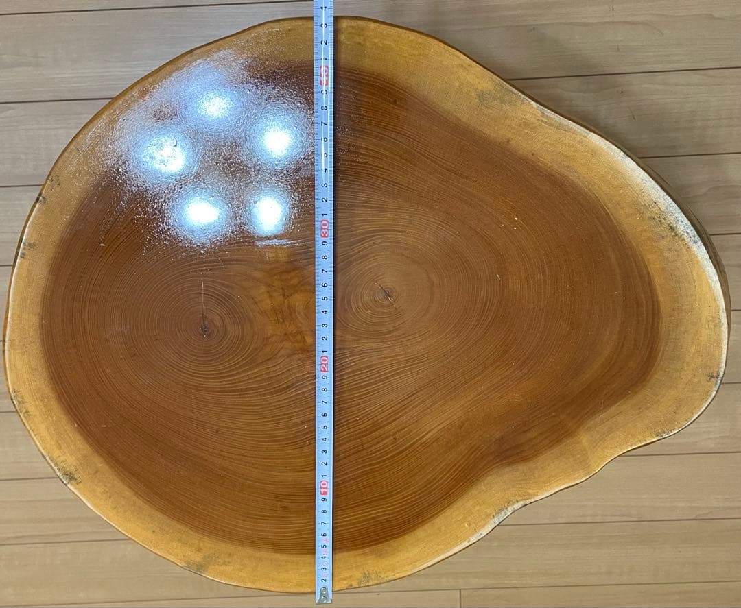 一枚板テーブル　幅53cm ゴールド色アイアン脚　サイドテーブル　無垢材