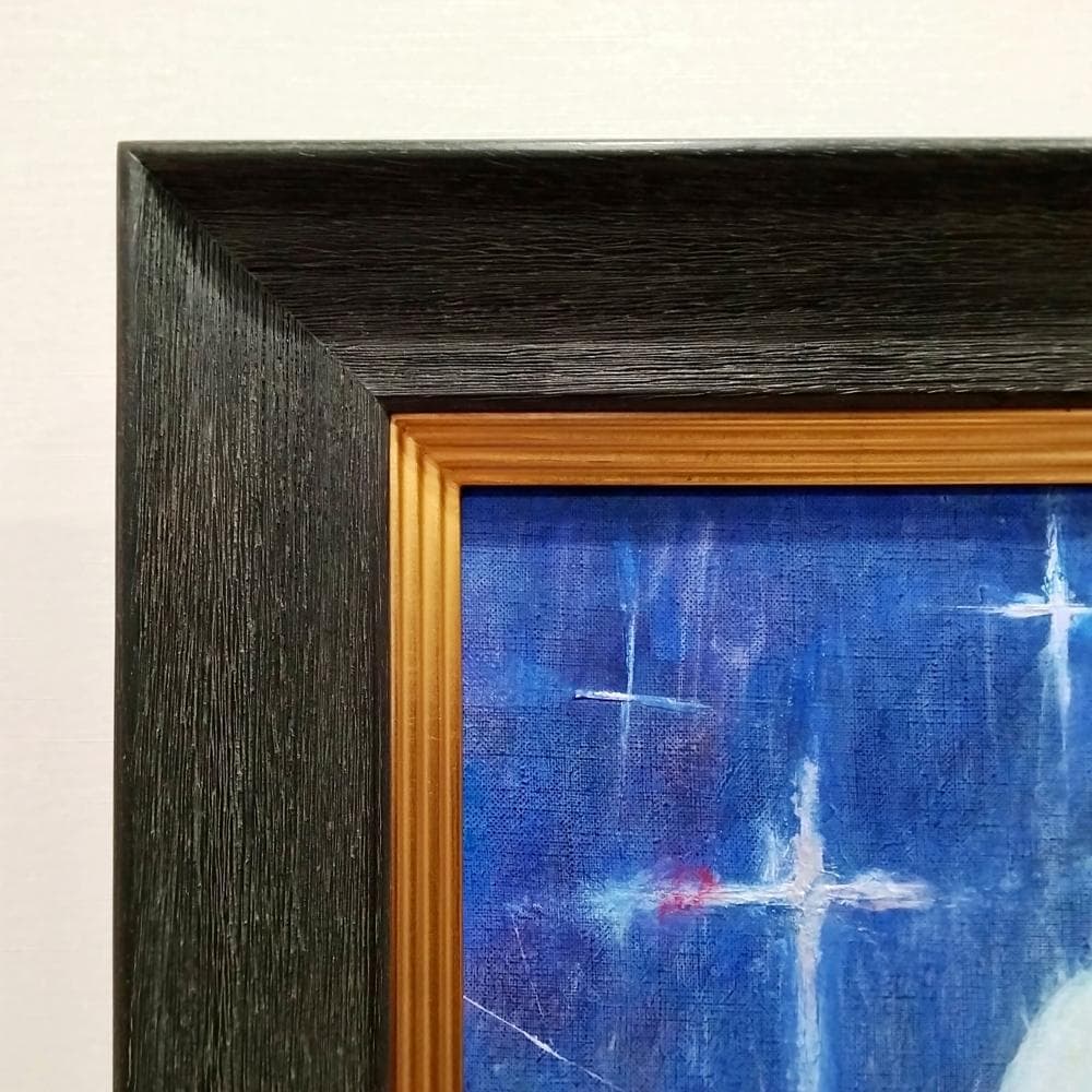 内野隆文　静かな雨と一角獣　絵画　アクリル画　F4号　現代美術　額付　真作
