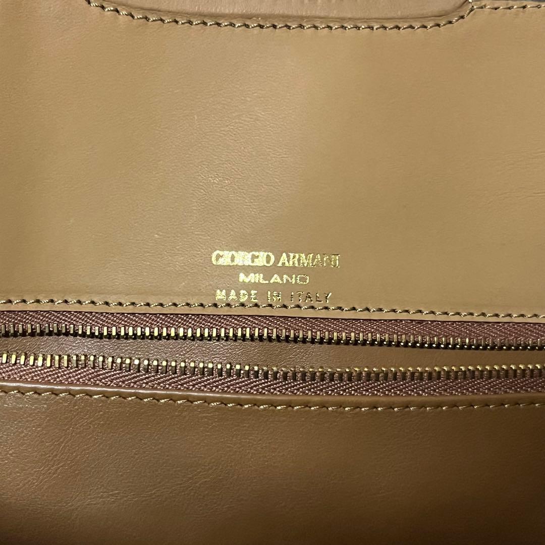ジョルジオアルマーニ GIORGIO ARMANIレザー ベージュ ハンドバッグ