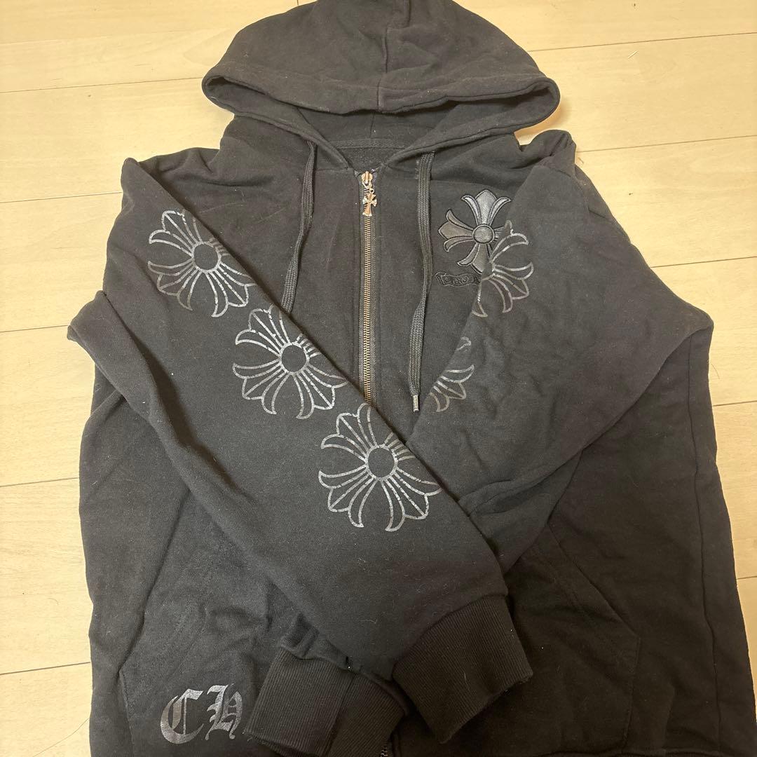 黒 パーカー クロスジッパー y2k グランジ パンク