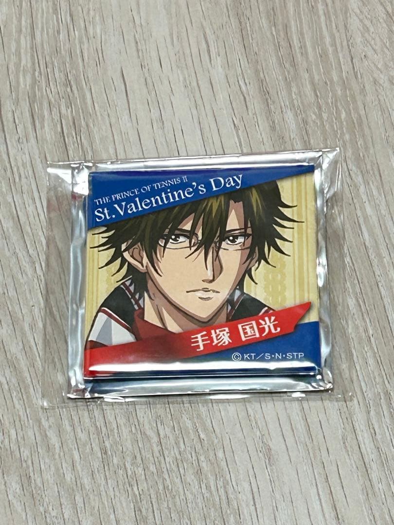 テニスの王子様　手塚　バレンタイン　スクエア缶バッジ