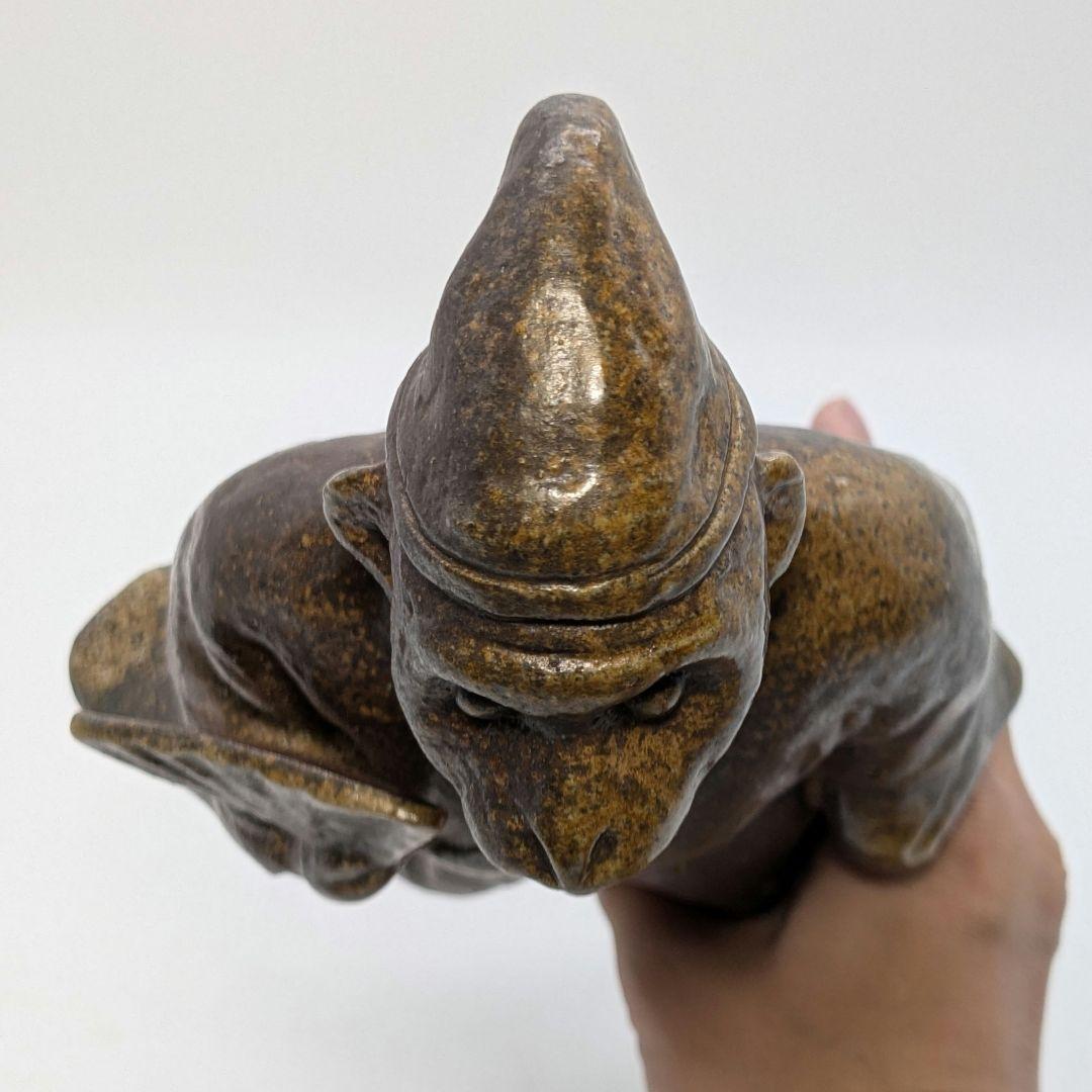 岡山県重要無形文化財 浦上善次 備前焼 壬申置物 共箱栞 サル 猿 三番叟 猿楽