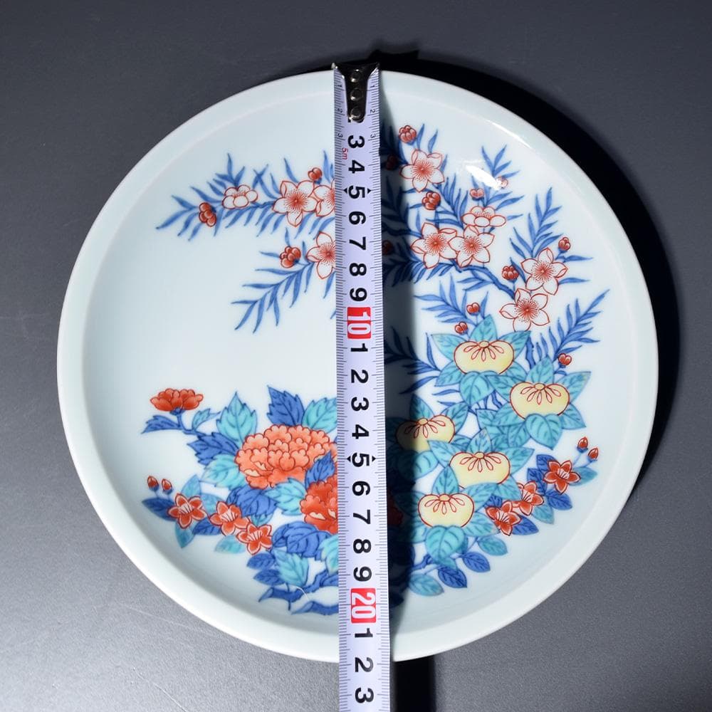 有田焼 色鍋島 人間国宝 十三代 今泉今右衛門 飾り皿 絵皿 骨董品 和食器