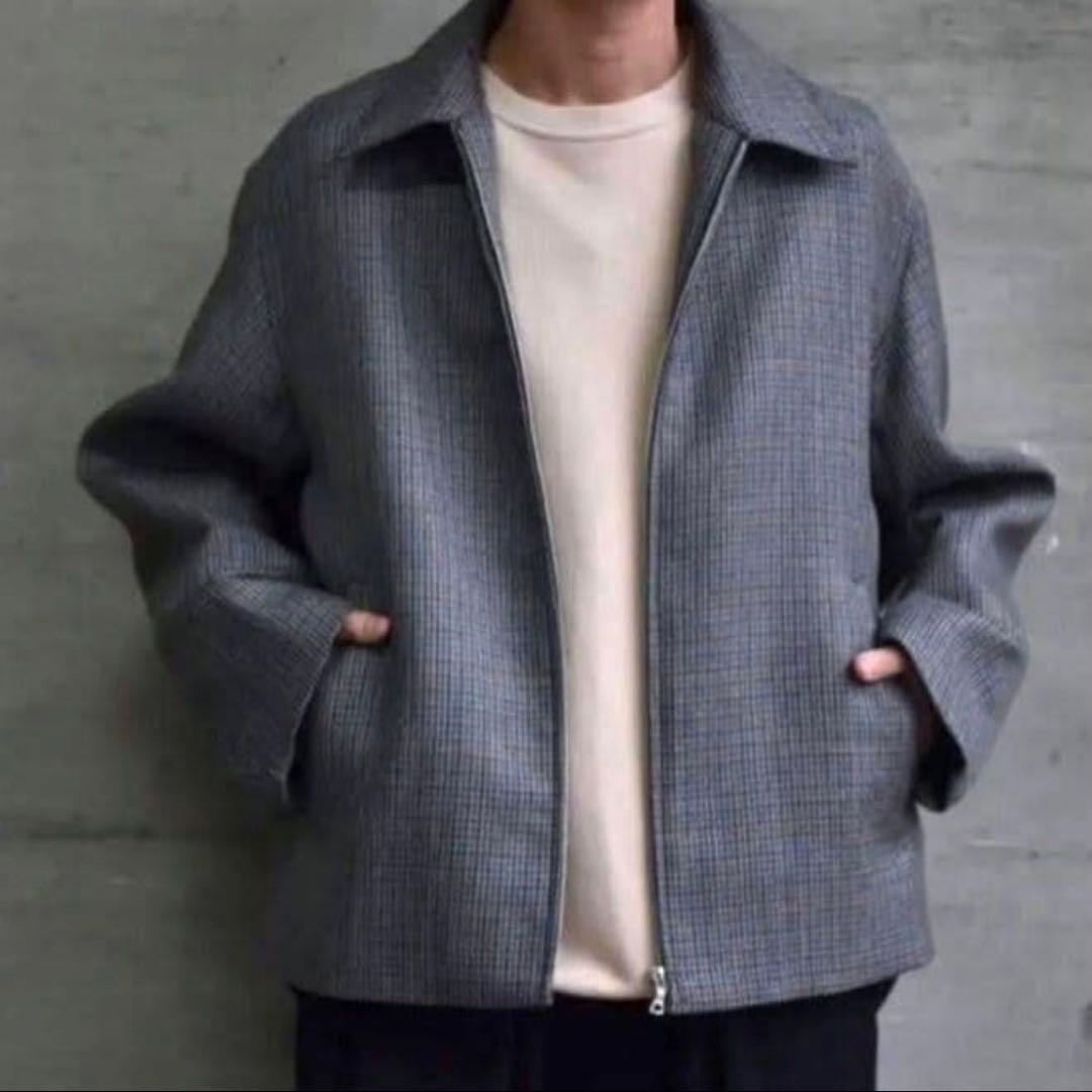 【AURALEE 】DOUBLE FACE CHECK ZIP BLOUSON