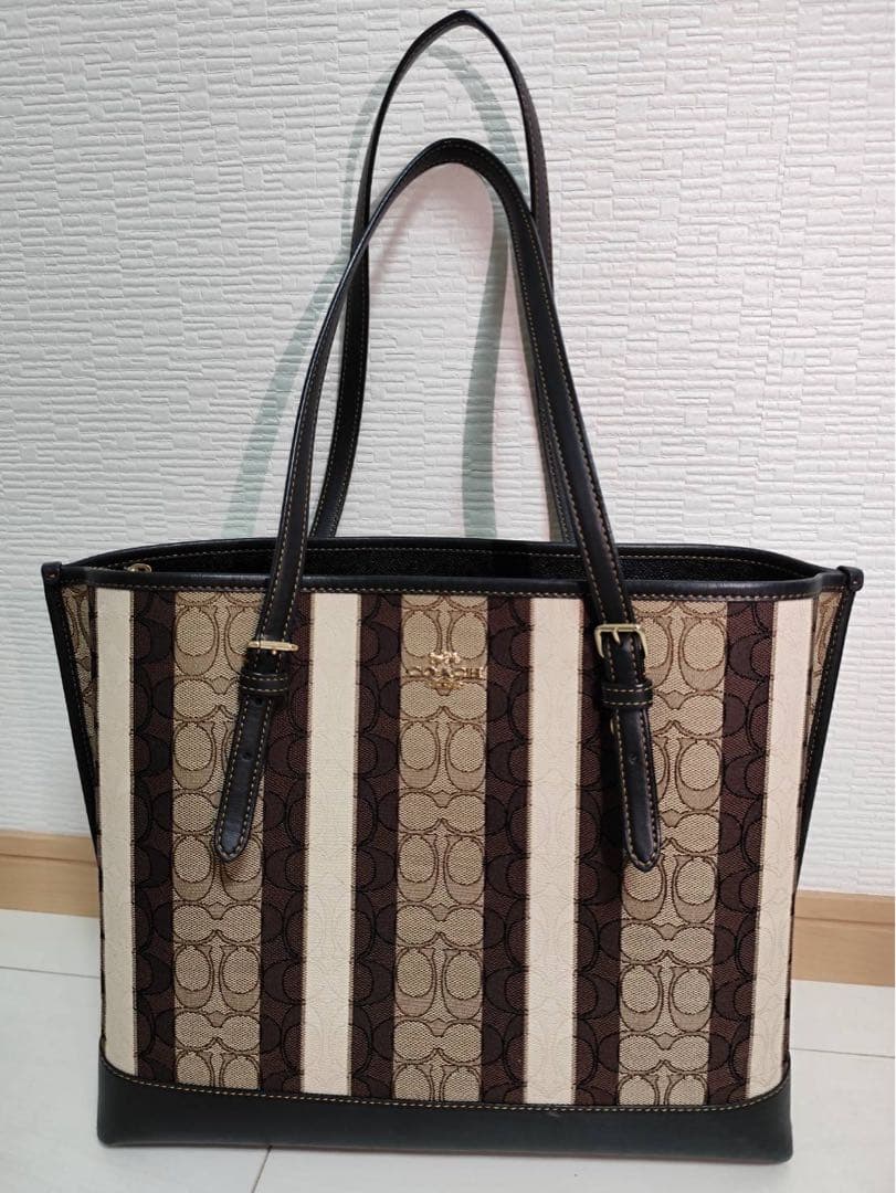 コーチ ストライプ トートバッグ