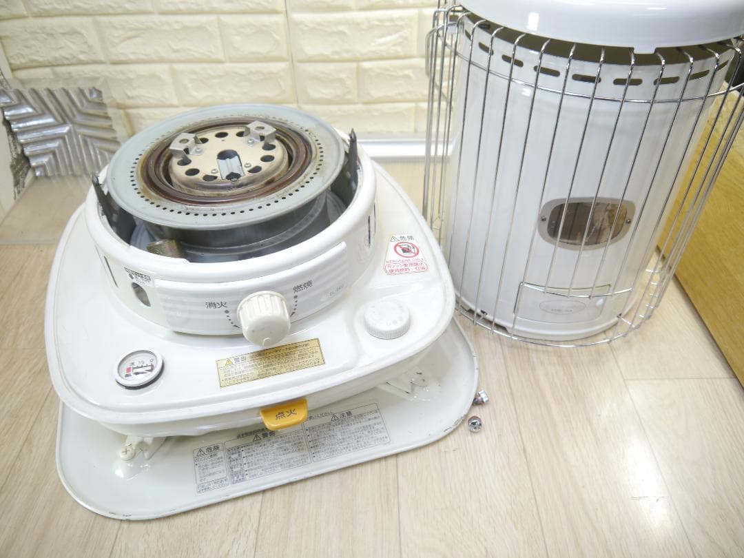 送料無料◆コロナ ２０１４年 石油ストーブ 円筒形 ホワイト 安全ガード付き