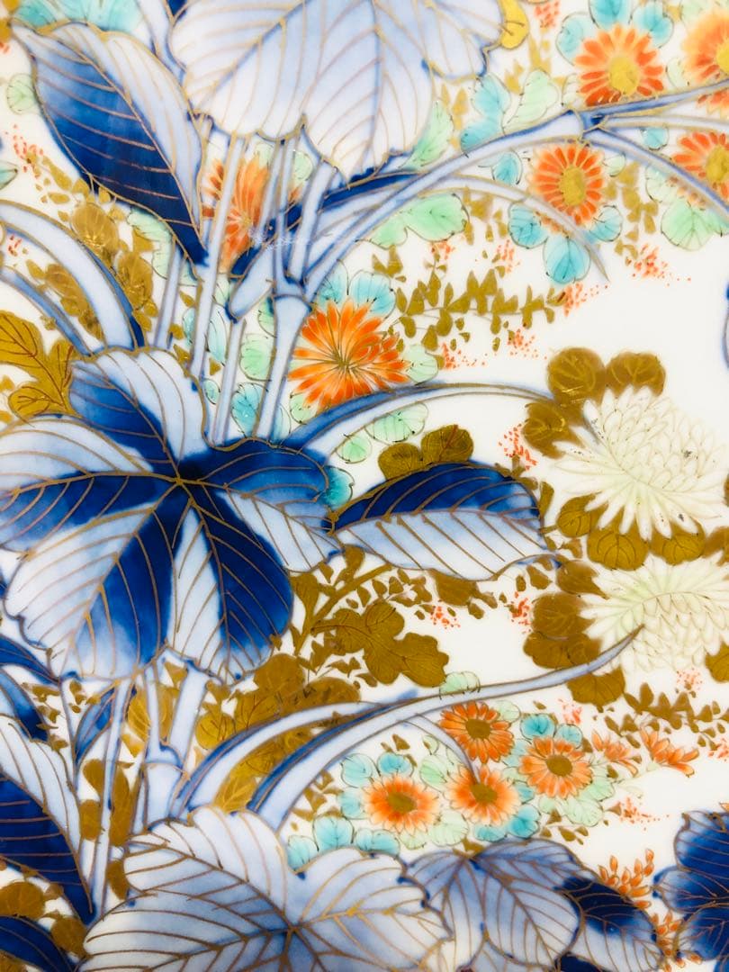 18時迄限定割引 明治香蘭社 有田焼 オールド 香蘭社 染錦上絵金彩秋草文8寸皿