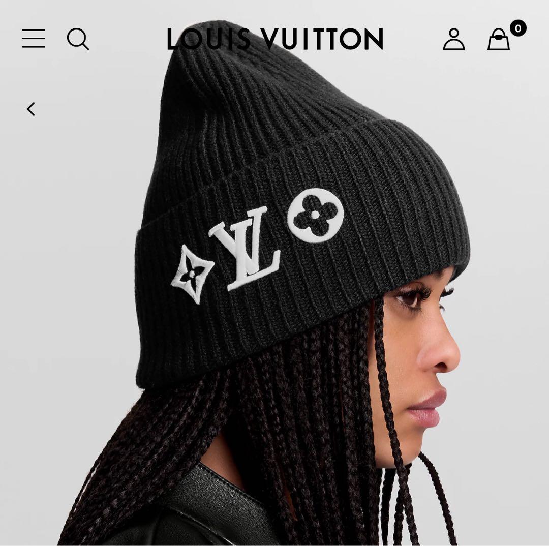 LOUIS VUITTON ブラック ビーニー M77872 美品
