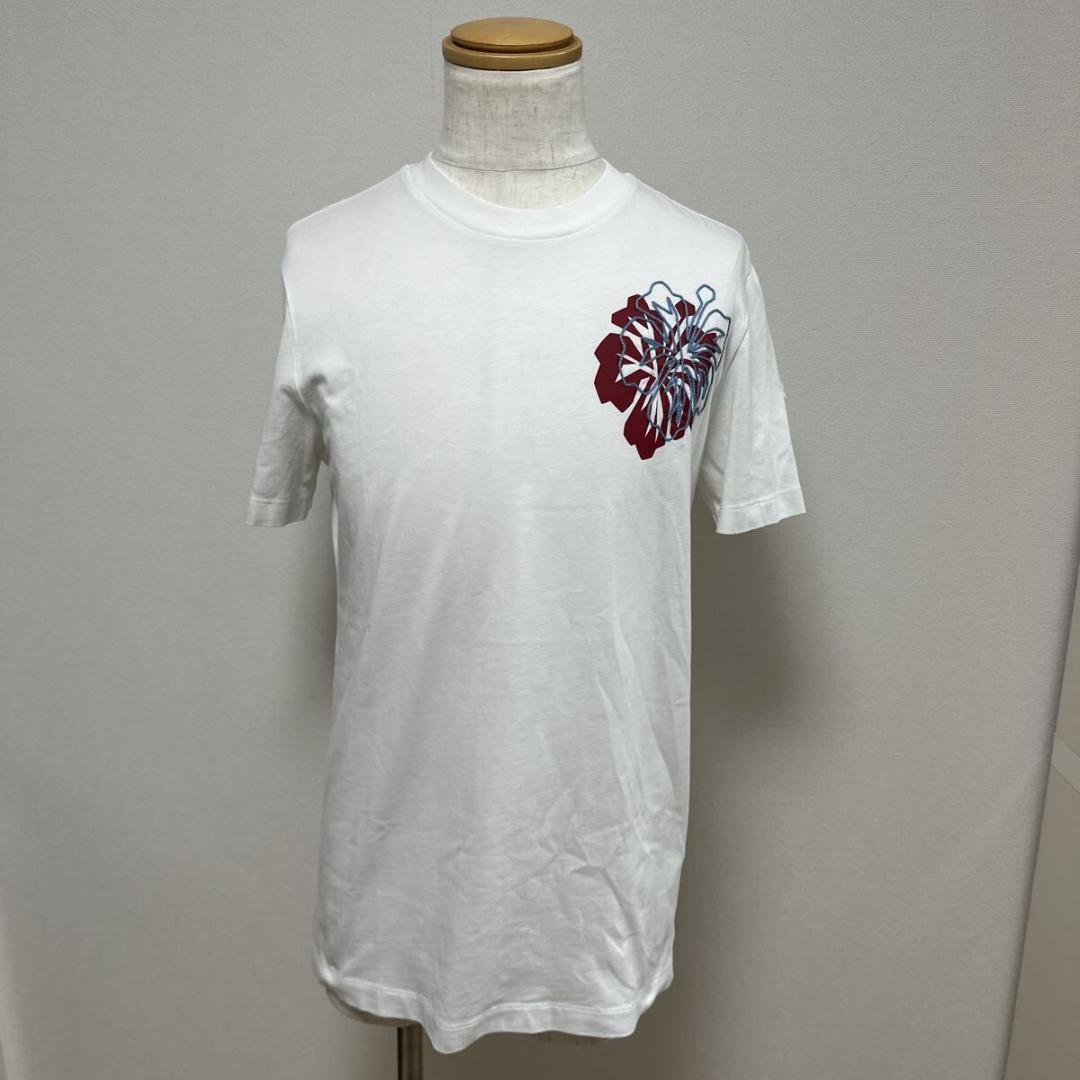 モンクレール 花柄 ワッペン Tシャツ size S ホワイト メンズ