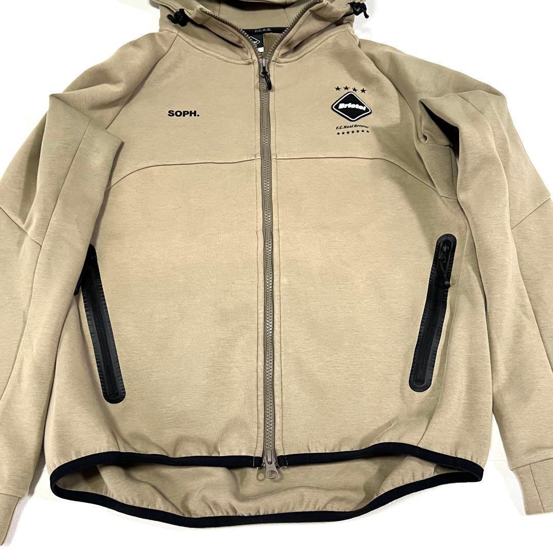 FCRB ベンチレーションフーディ ジップアップフーディ ベージュ S