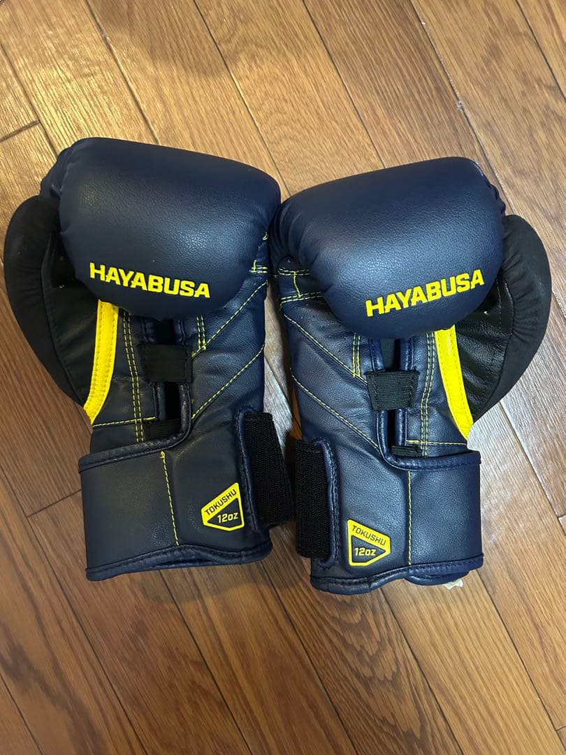 ピッグ　HAYABUSA ボクシンググローブ 12oz ネイビー/イエロー