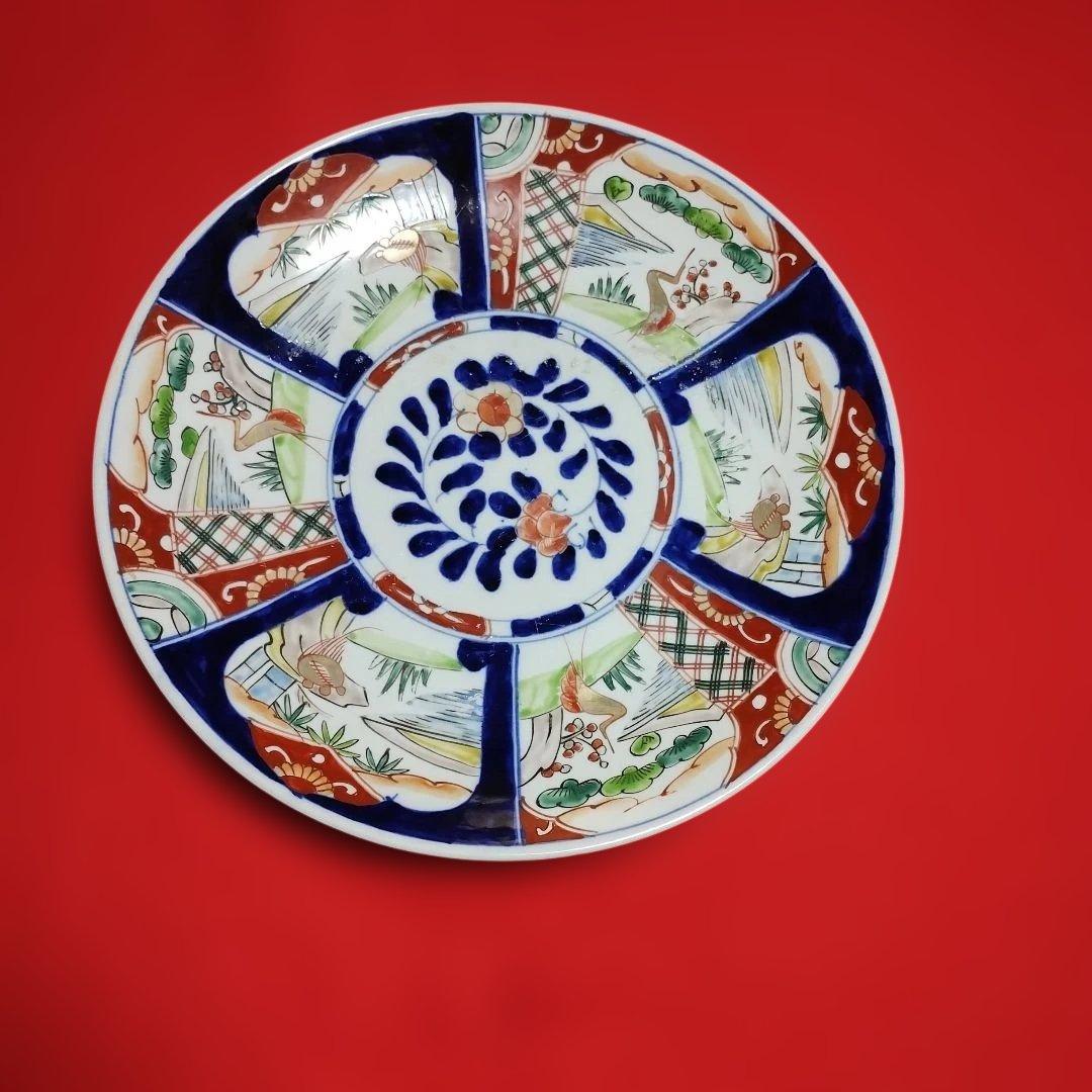 有田焼 。37ｃｍの和風模様の色絵大皿