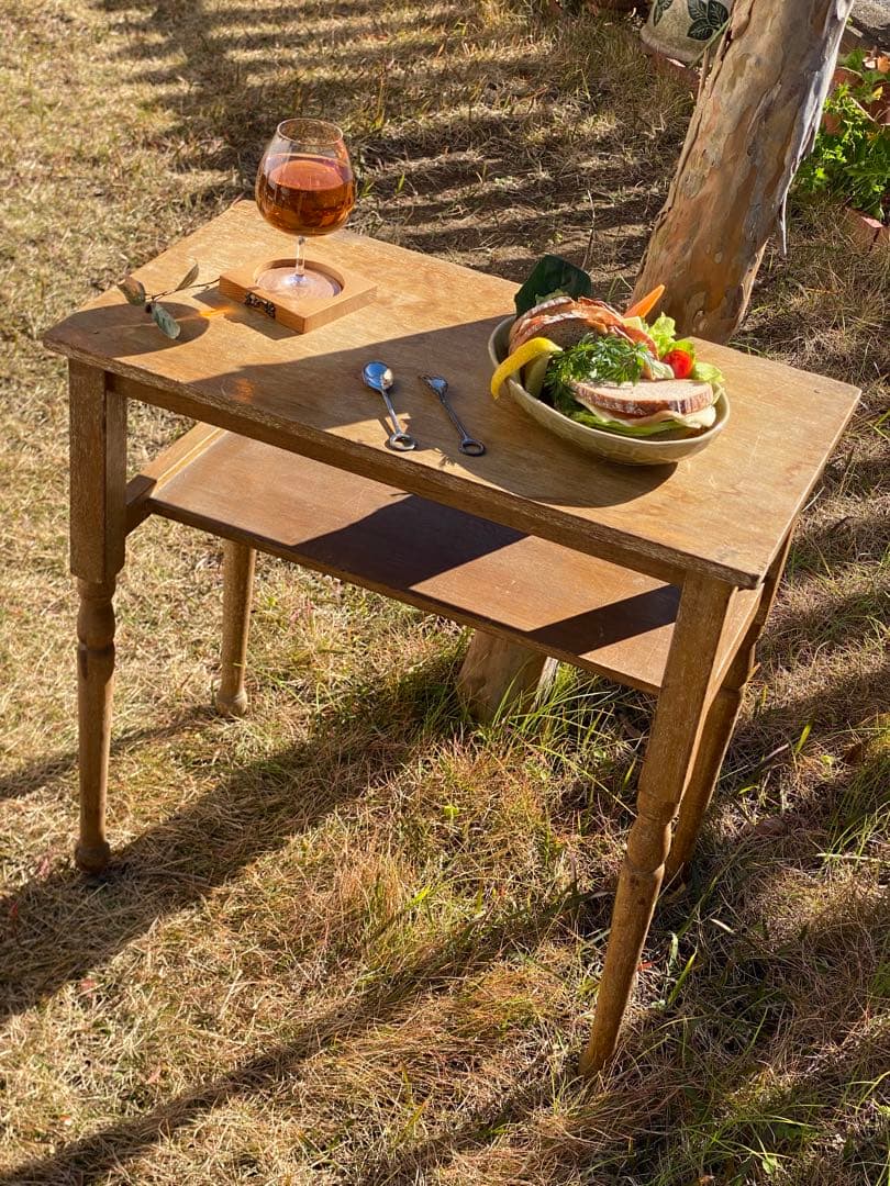 フレンチアンティークテーブル　ナチュラル　古道具　シャビー　70'sヴィンテージ