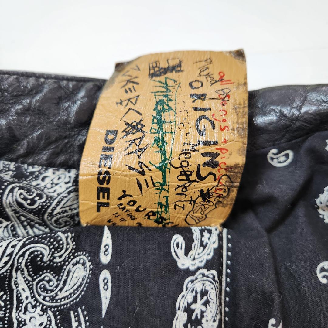 DIESEL ディーゼル シングルライダース ブラック Sサイズ シープレザー