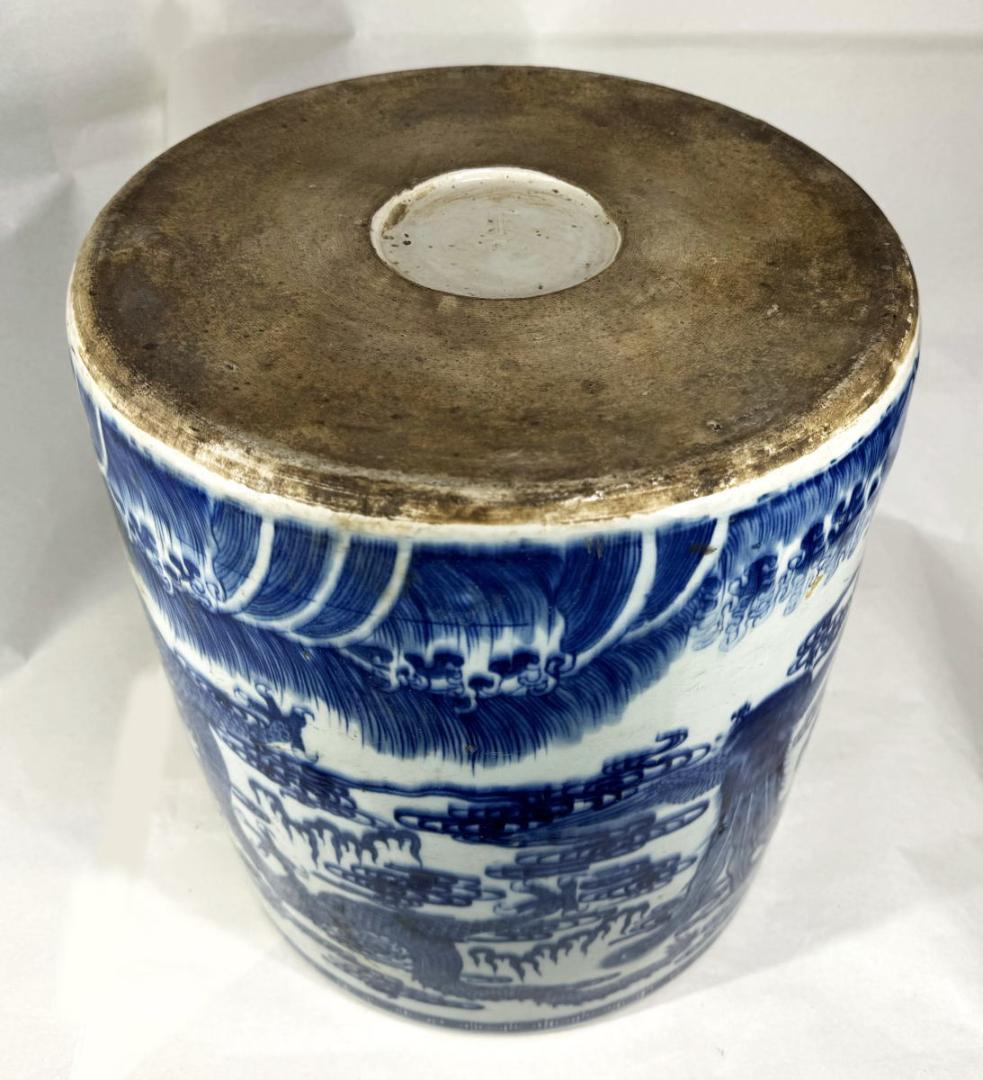 明時代 雙龍雙鳳凰鯉筆巻大鉢 約10.3kg 伝世品焼物 青花 WWTT014