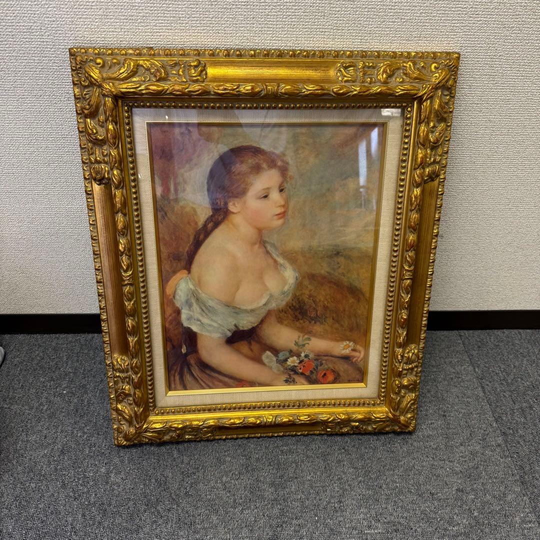 ルノアール RENOIR （1841〜1919）花をもつ少女額縁付