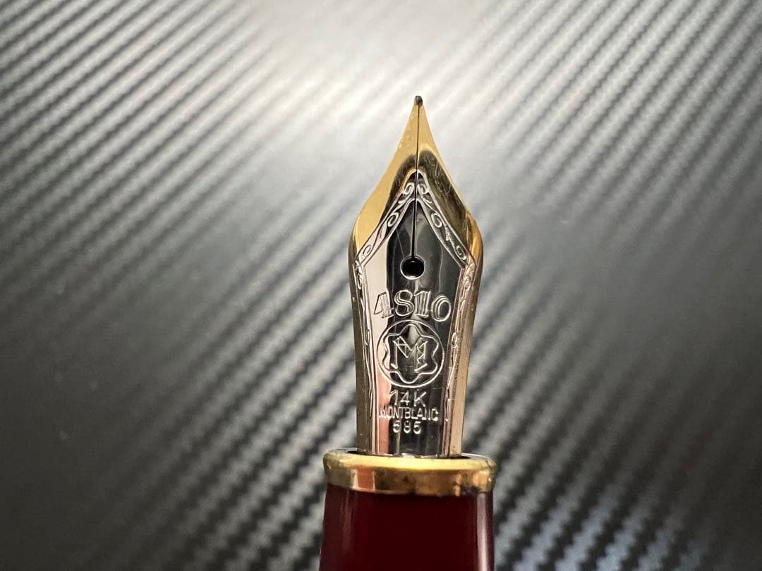 極美品 モンブラン 万年筆 144 ボルドー中白 F