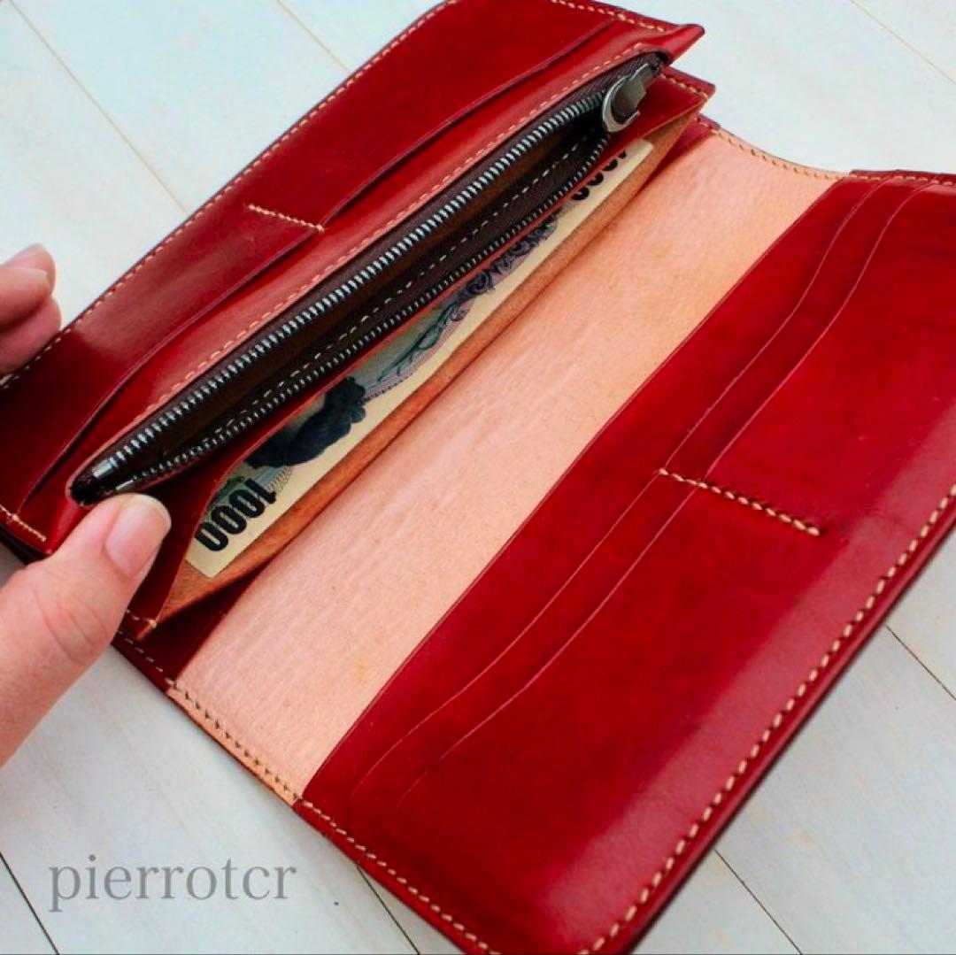 手彫り革財布　カービングロングウォレット