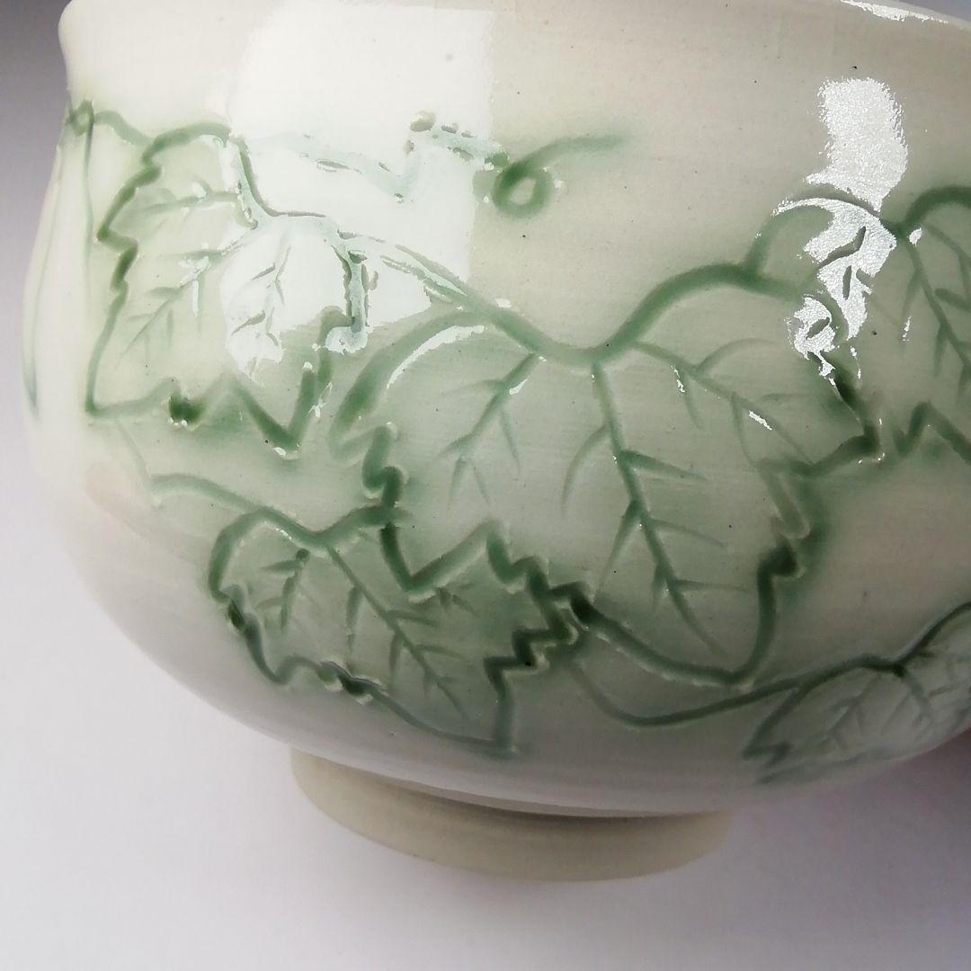 Ｔ７５６　茶碗　『彫蔦紋』『諏訪蘇山』　共箱　抹茶碗　茶道具