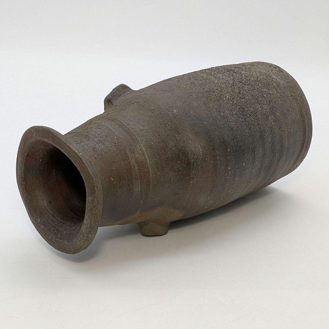 岡山県重要無形文化財 藤原建 備前焼 花入 合箱合布 花瓶 花器 フラワーベース