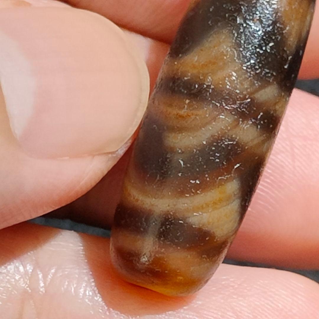 A24 老礦天珠　四線虎牙　天珠　天然石　鉱物　風水　開運　御守 ブレスレット