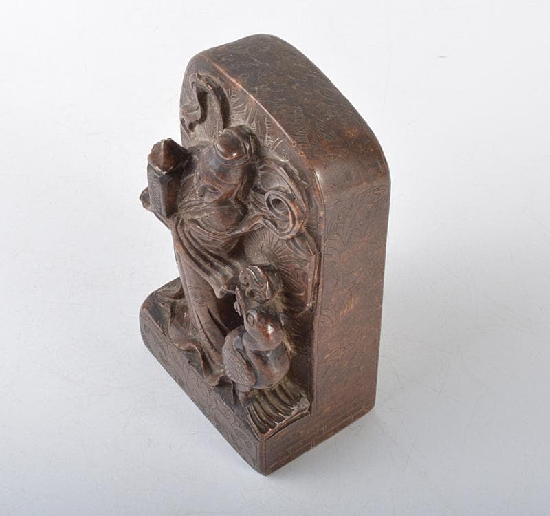 中国　玉石寿山石彫刻　観音像　仏像　置物　V R4494