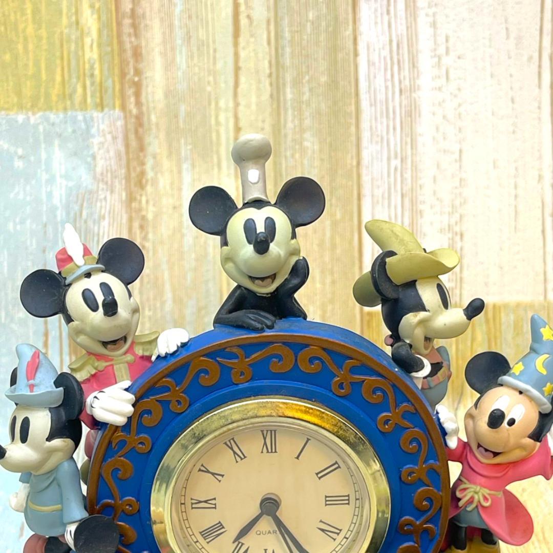 ミッキーマウス 置時計 蒸気船ウィリー 魔法使いの弟子 ミッキーの二挺拳銃