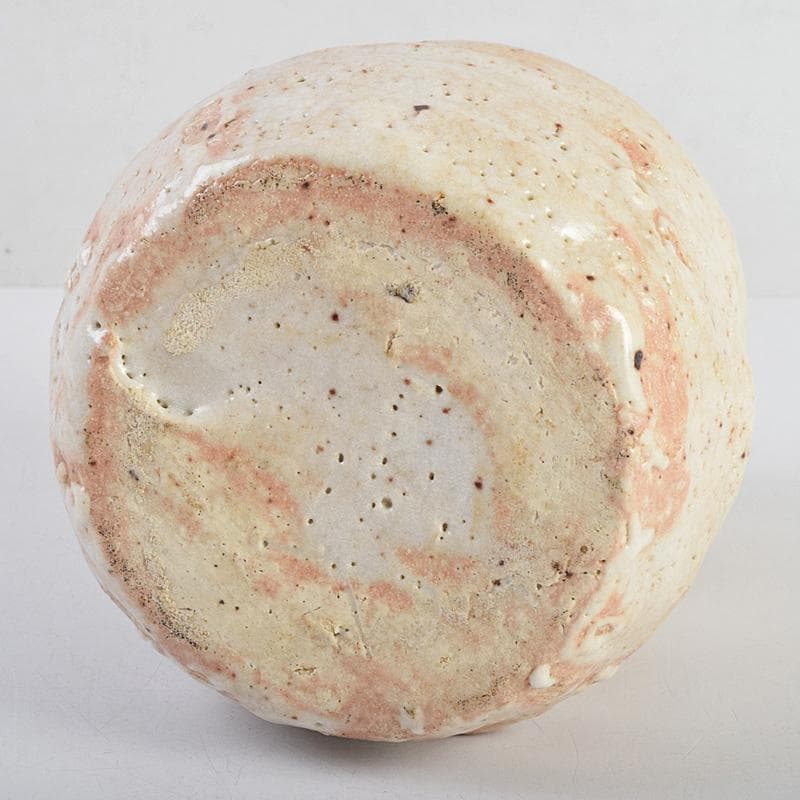 瀬戸焼　加藤重高作　志野花生　共箱　C　R9115