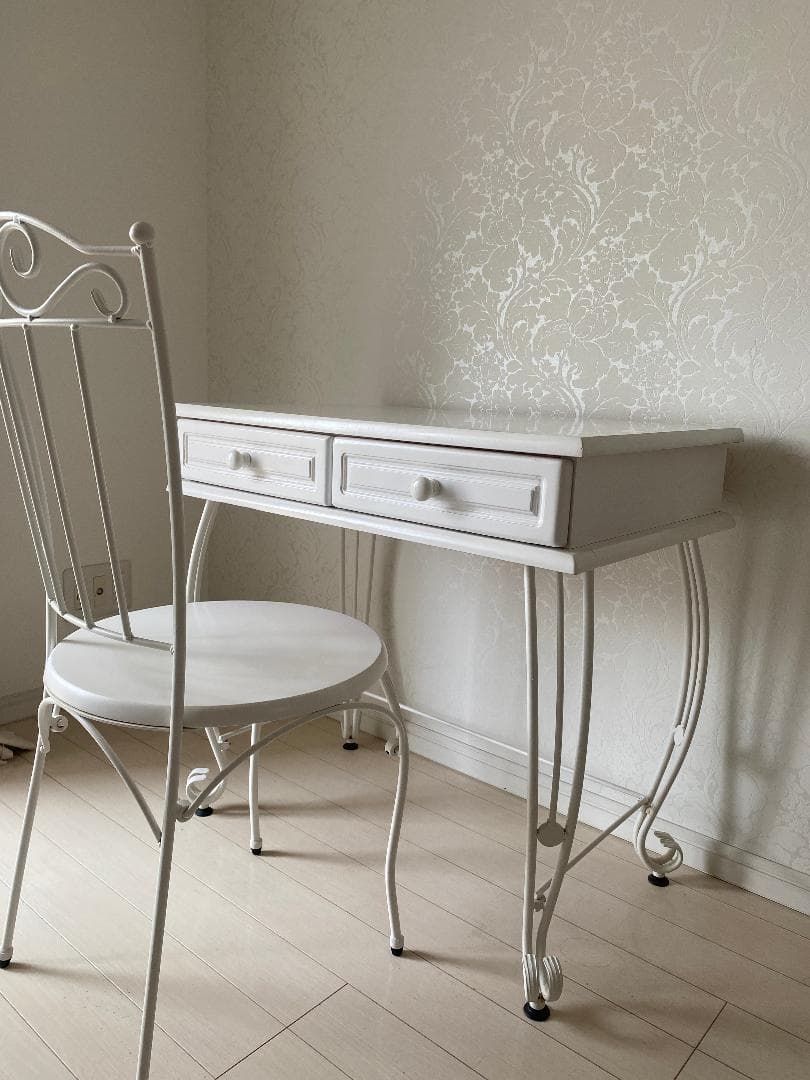 ロートアイアンデスク　ホワイト