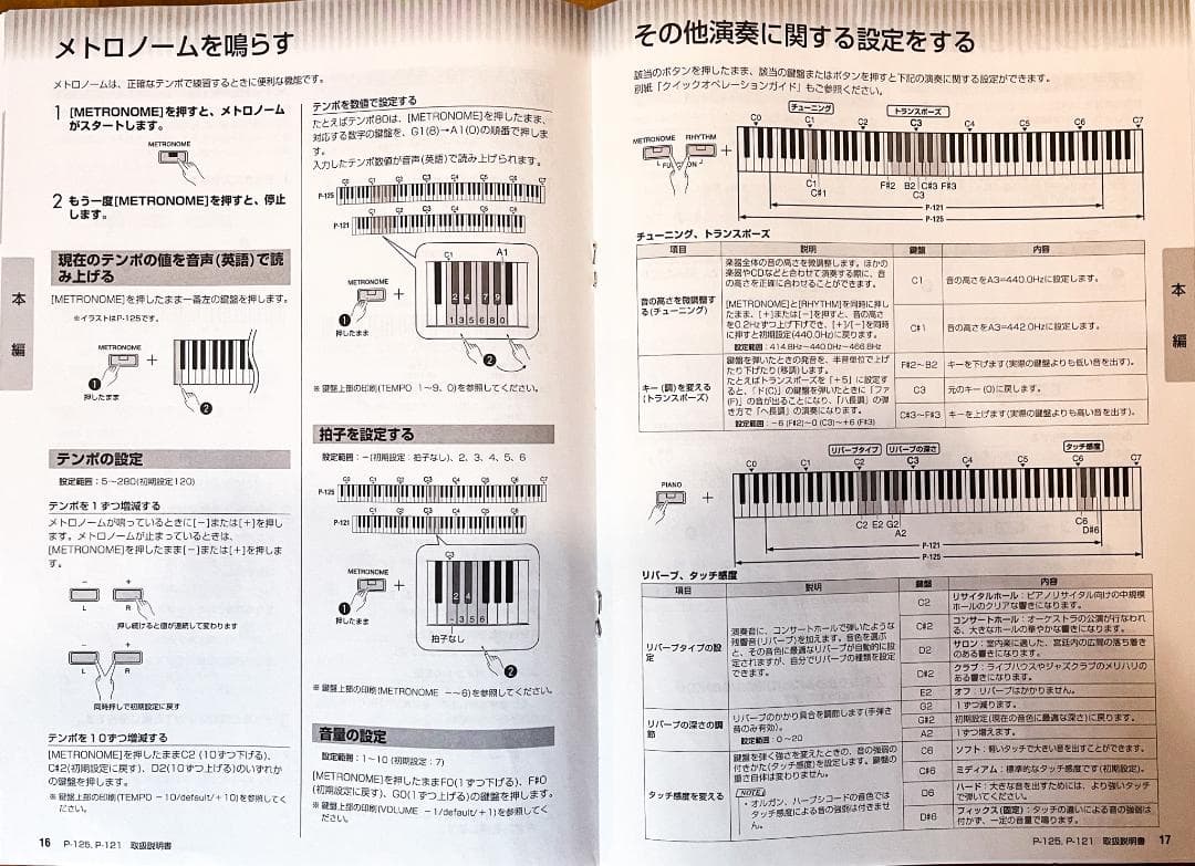 【美品】YAMAHA 電子ピアノ P-125 88鍵盤