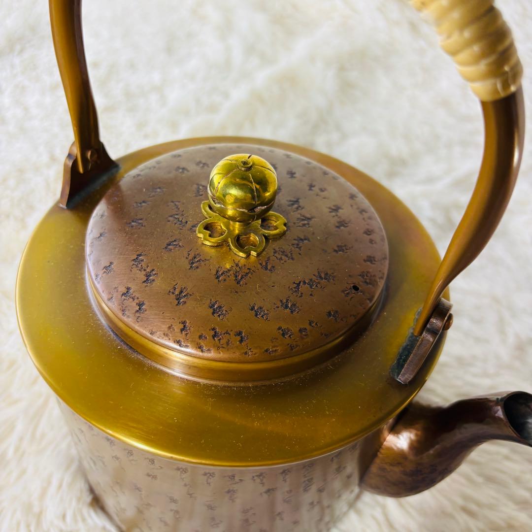 北越堂　湯沸　四代　本間弘　鎚起銅器　共箱　美品　やかん　薬缶　新潟県　燕