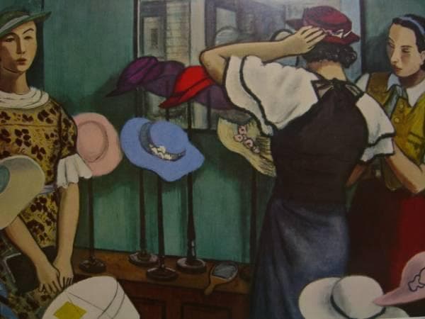 中西利雄、婦人帽子店、コロタイプ/版上サイン/新品額付