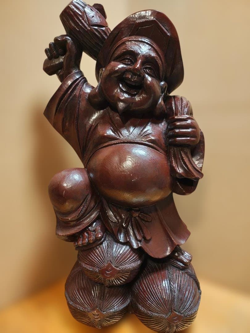 【木製65cm】 大黒様　彫刻