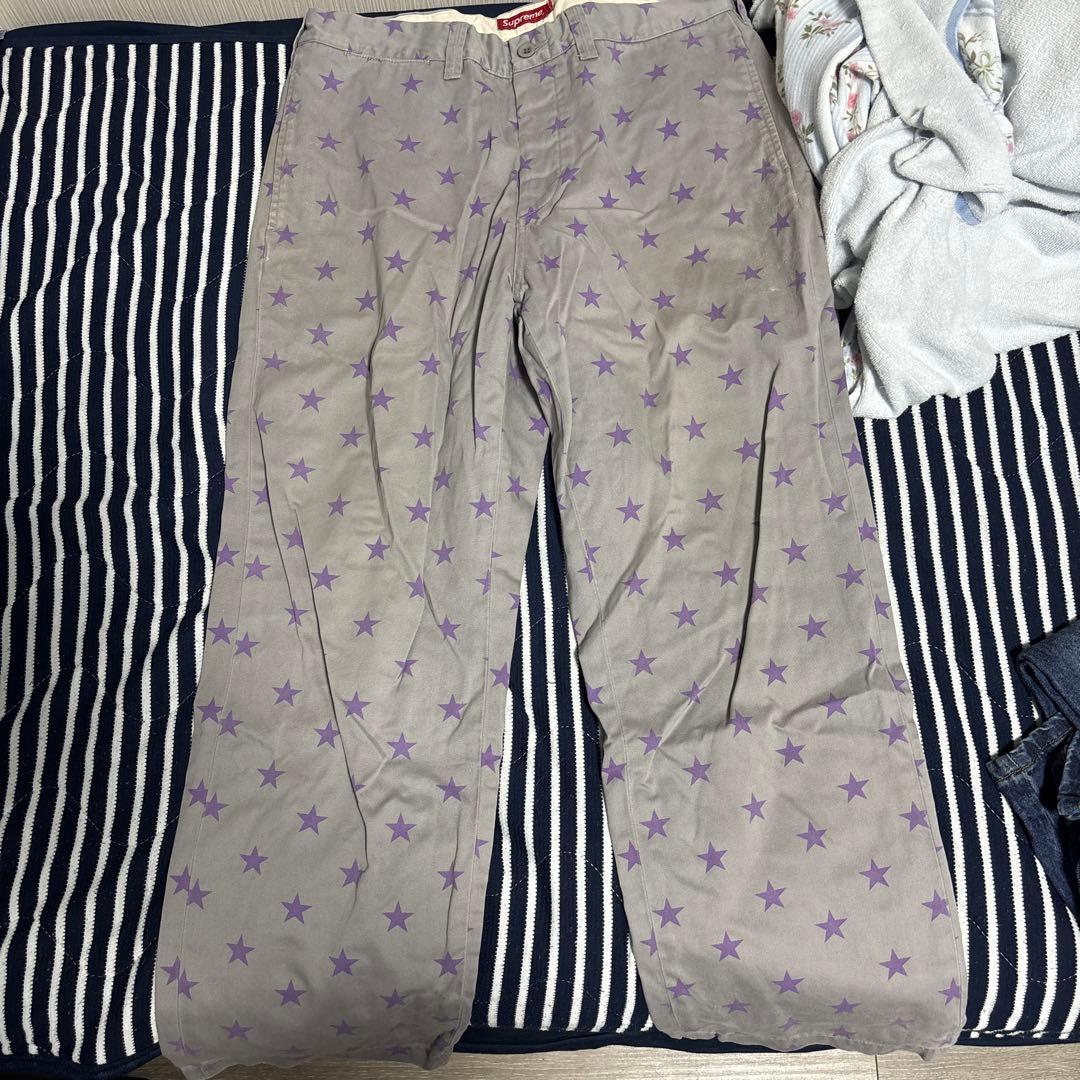 Supreme 星柄 チノパン グレー　チノパン