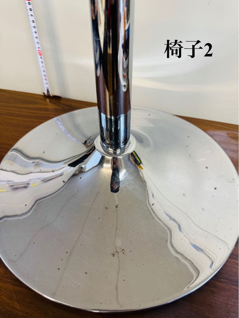 【専用②】赤ベルベット カウンターチェア 2脚セット おしゃれ 固定式