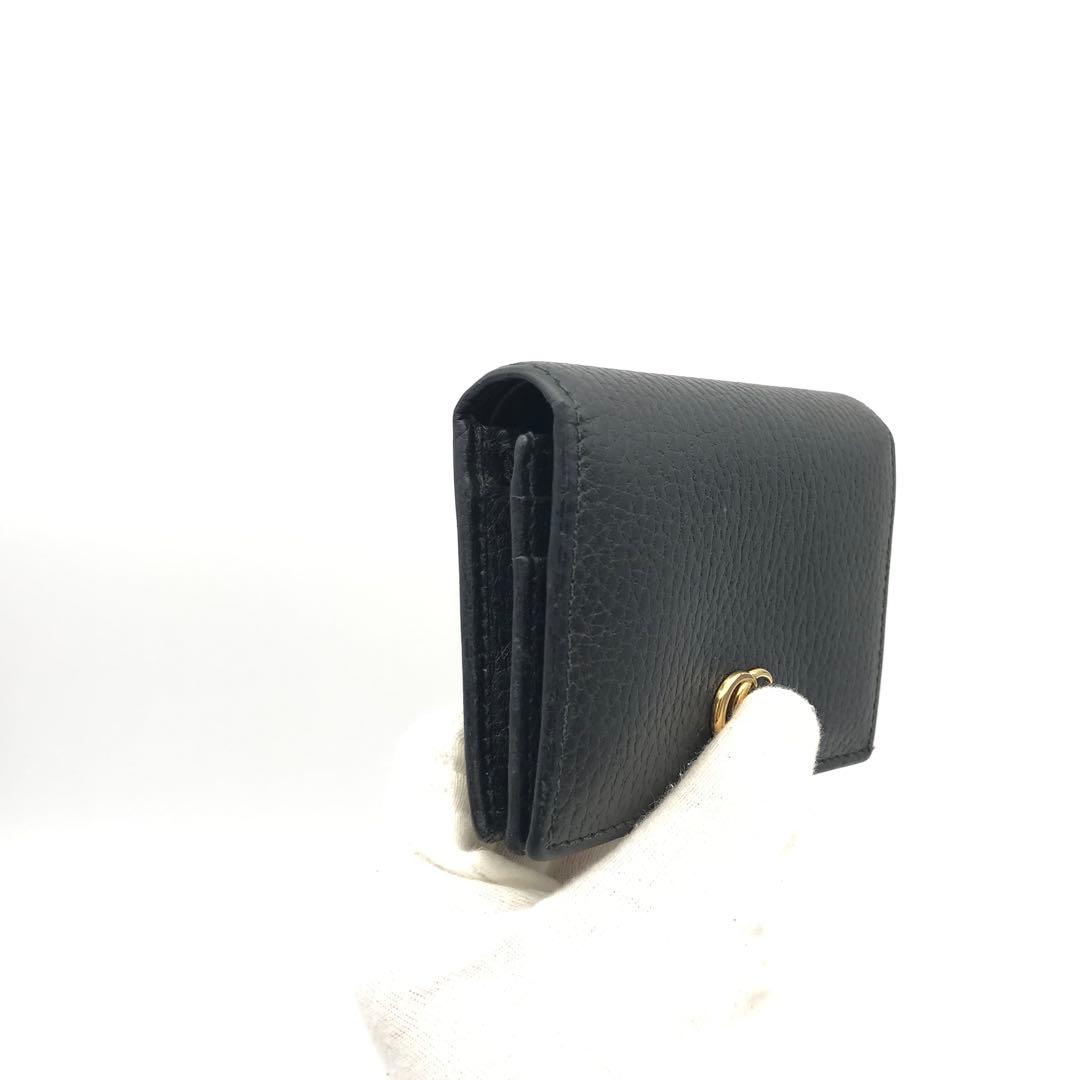 正規品　新品同様　グッチ財布　グッチ折り財布　GGマーモント　ブラックレザー