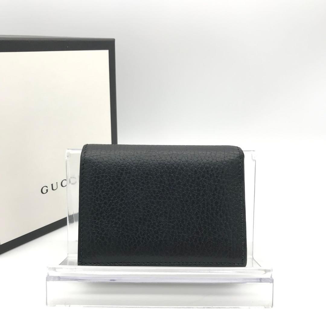 正規品　新品同様　グッチ財布　グッチ折り財布　GGマーモント　ブラックレザー