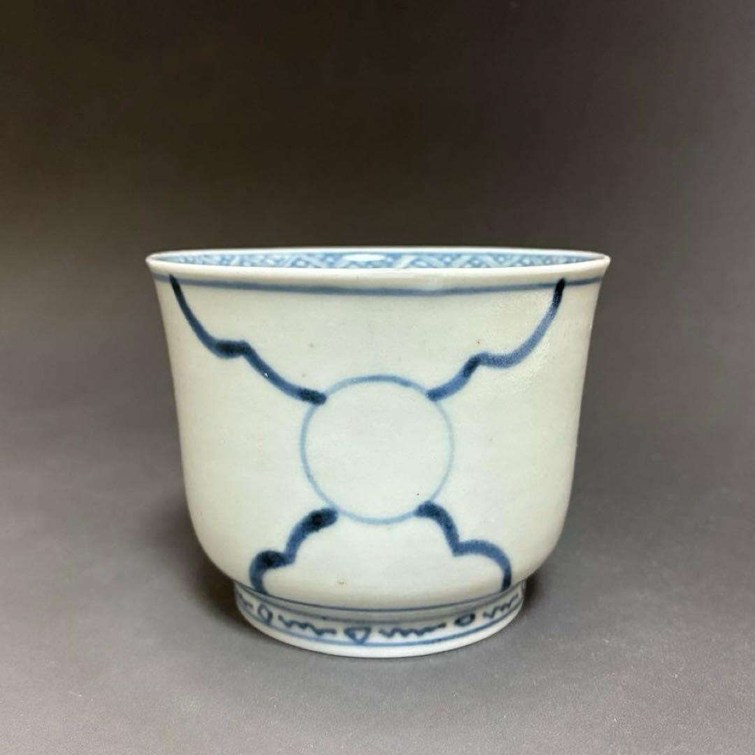 古伊万里　素地文蕎麦猪口　無傷完品　くらわんか手